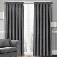 Westwood Tape Top Curtains - Charcoal, Polyester