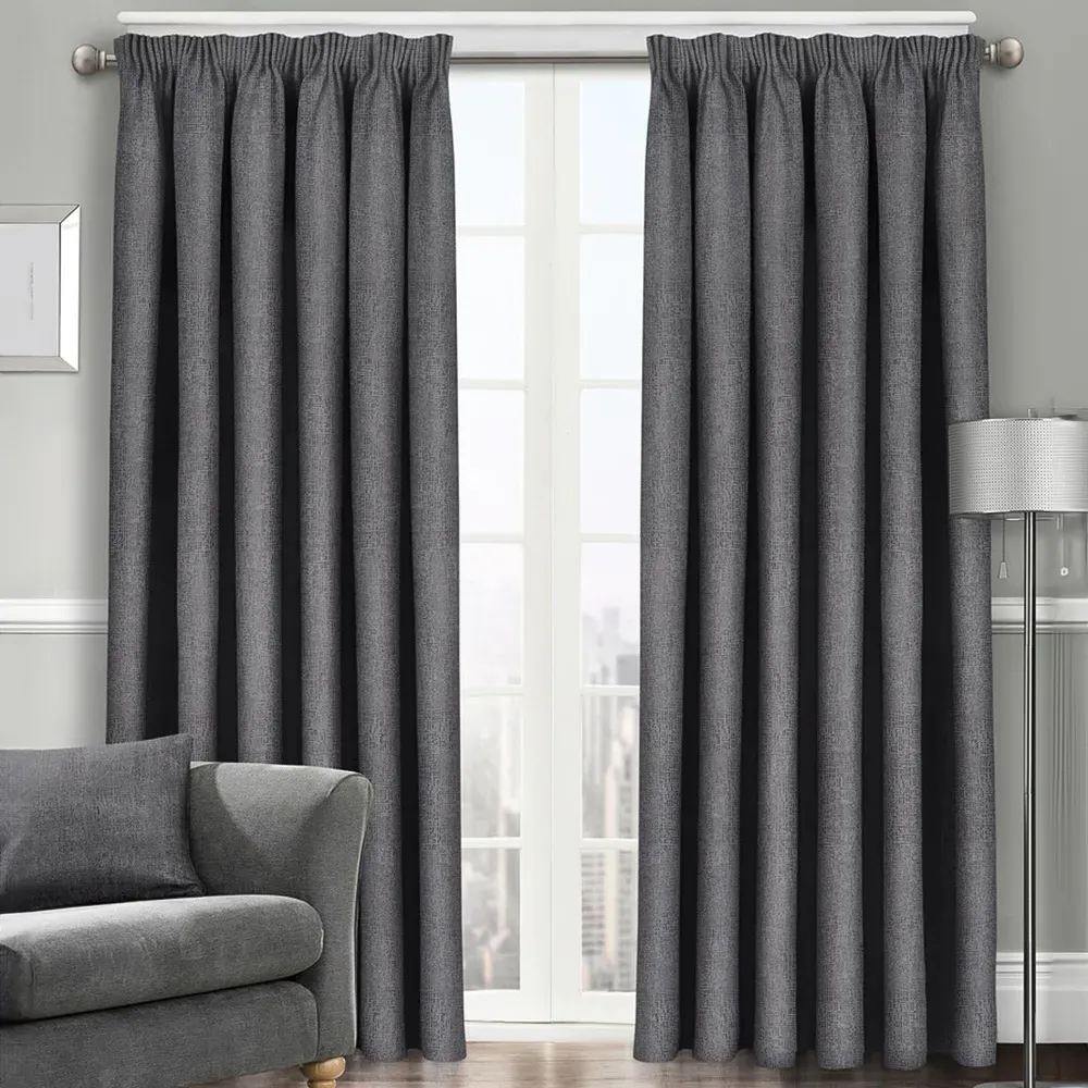 Westwood Tape Top Curtains - Charcoal, Polyester