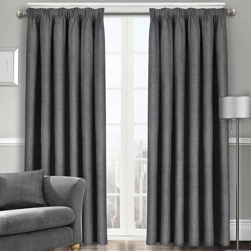 Westwood Tape Top Curtains - Charcoal, Polyester image