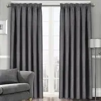 Westwood Tape Top Curtains - Charcoal, Polyester
