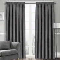 Westwood Tape Top Curtains - Charcoal, Polyester