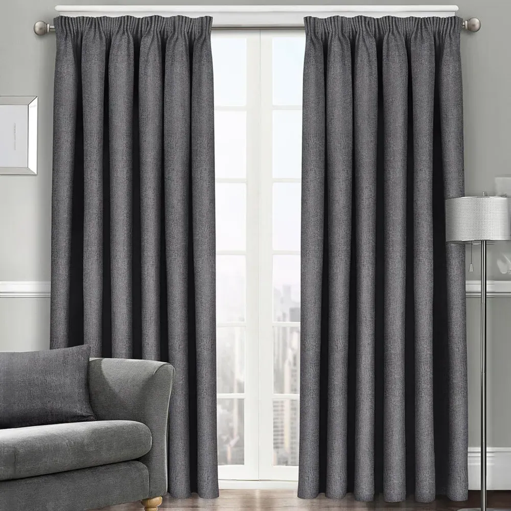Westwood Tape Top Curtains - Charcoal, Polyester