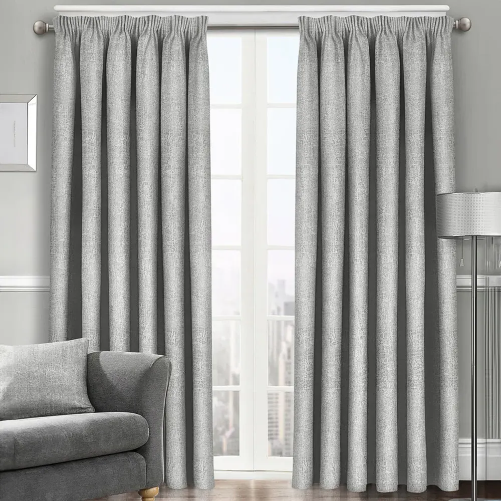 Westwood Tape Top Curtains - Silver, Polyester image