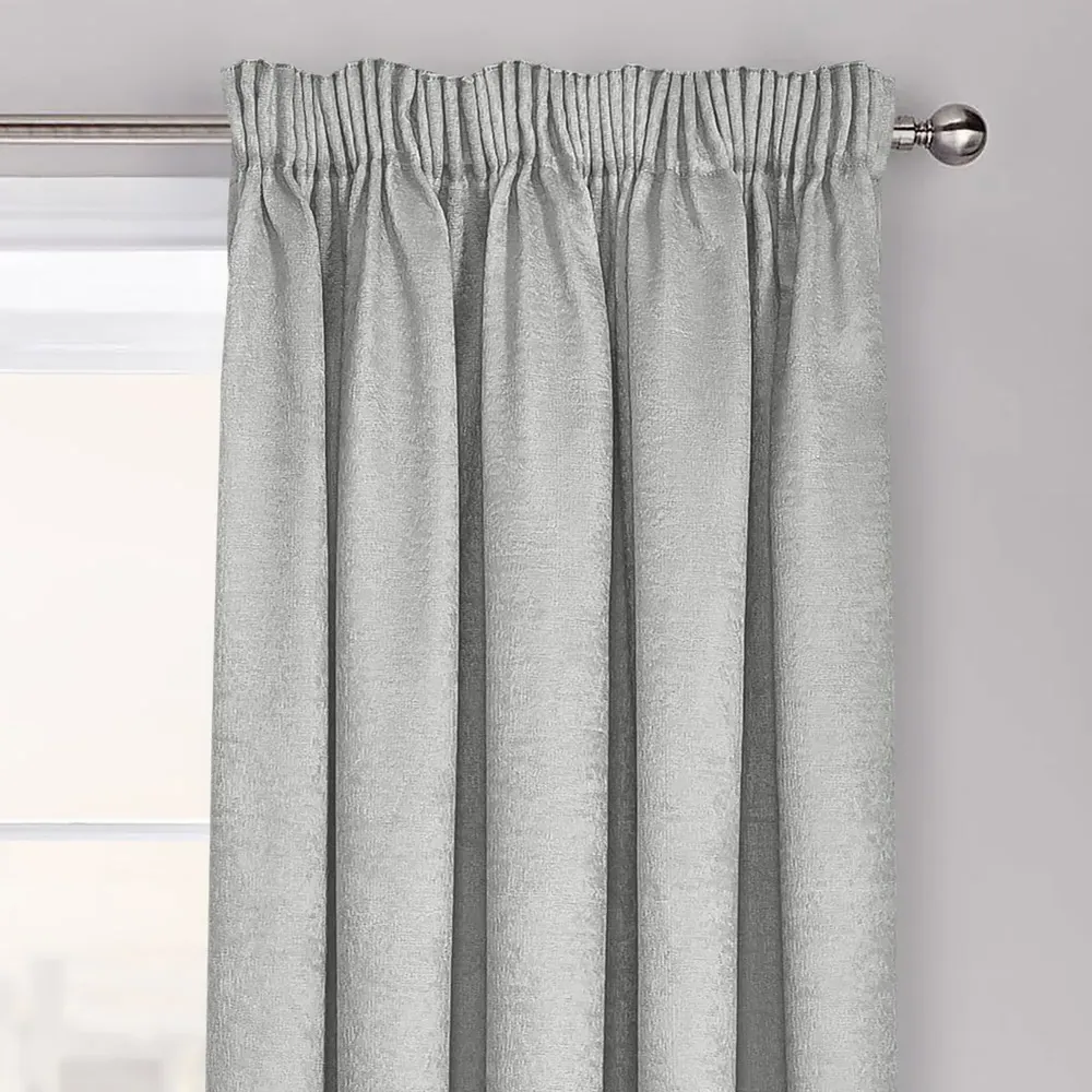 Westwood Tape Top Curtains - Silver, Polyester