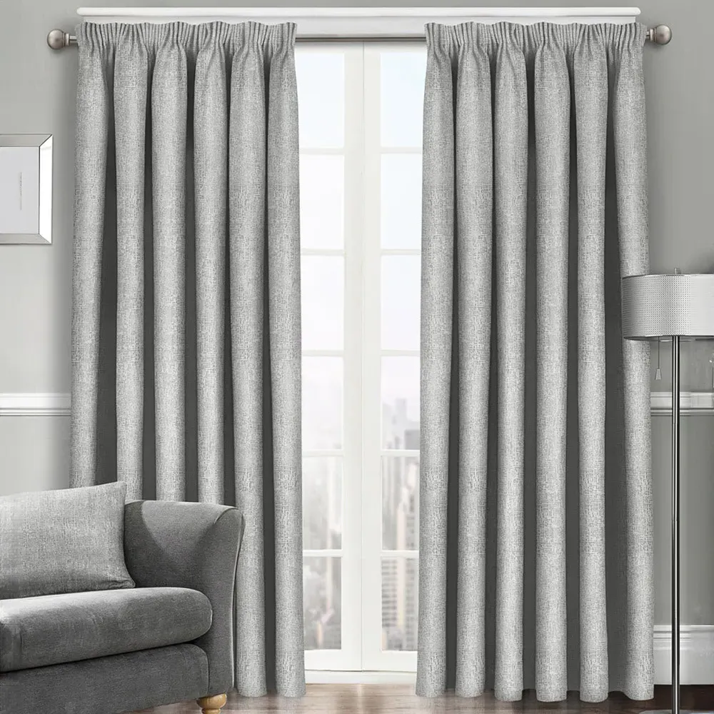 Westwood Tape Top Curtains - Silver, Polyester