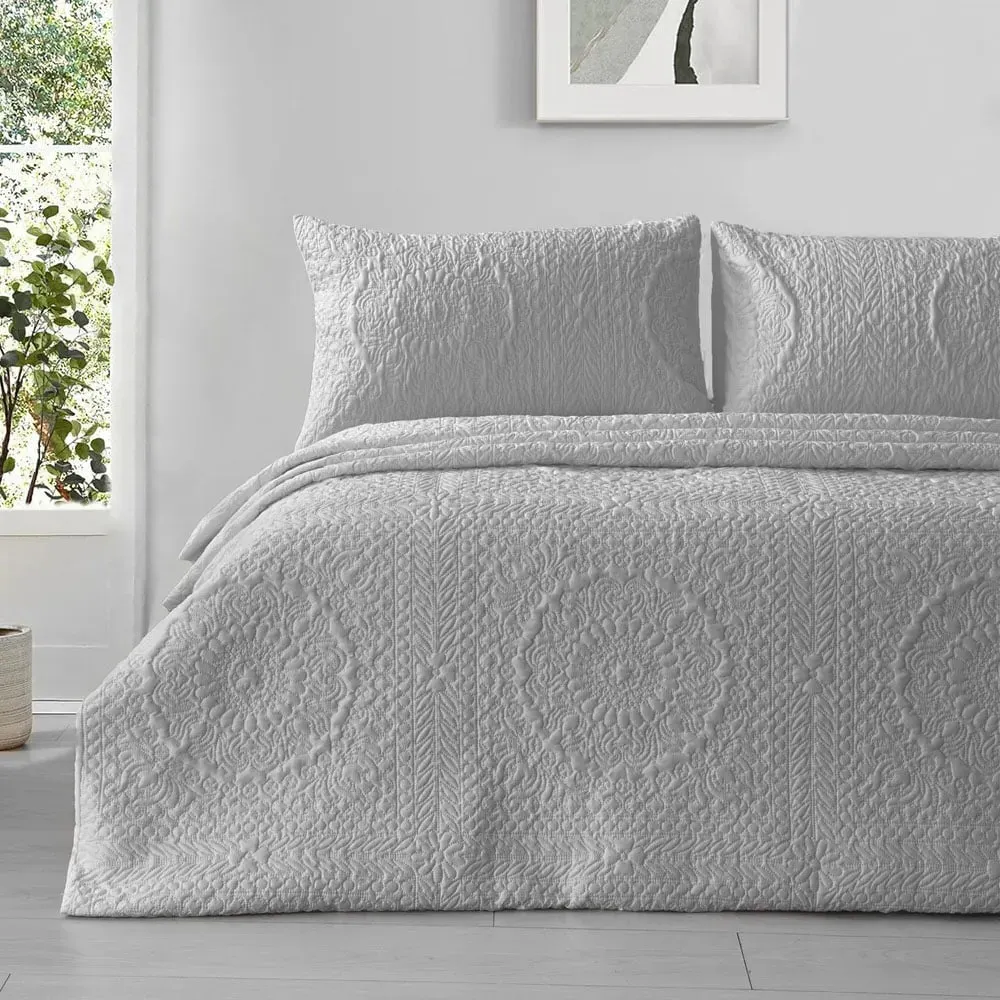 Winchester Bedspread Set - Grey