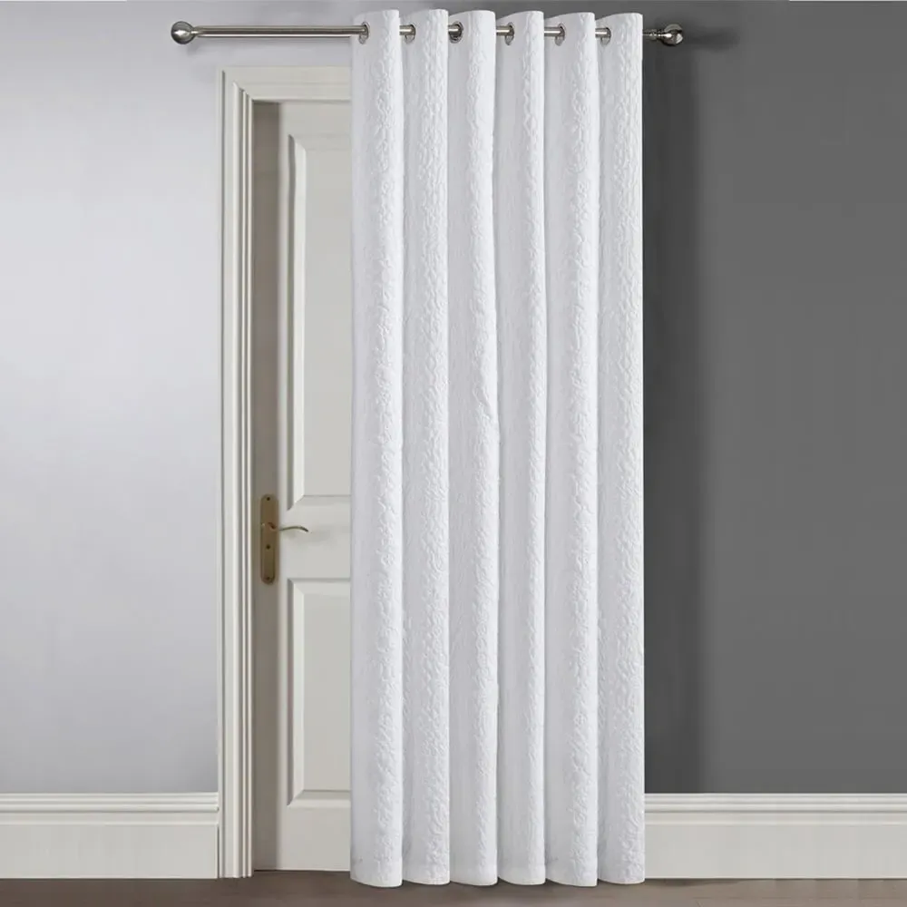 Winchester Pinsonic Blackout Door Curtain Panel - White
