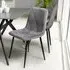 Set of 4 Dining Chairs - Grey, Velvet