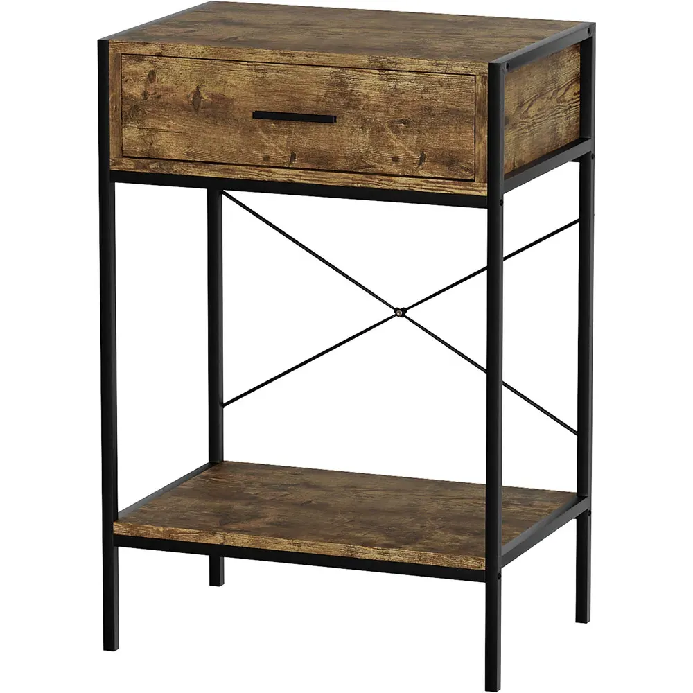 Brooklyn Single Drawer Console Table with Shelf - Brown