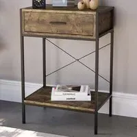 Brooklyn Single Drawer Console Table with Shelf - Brown