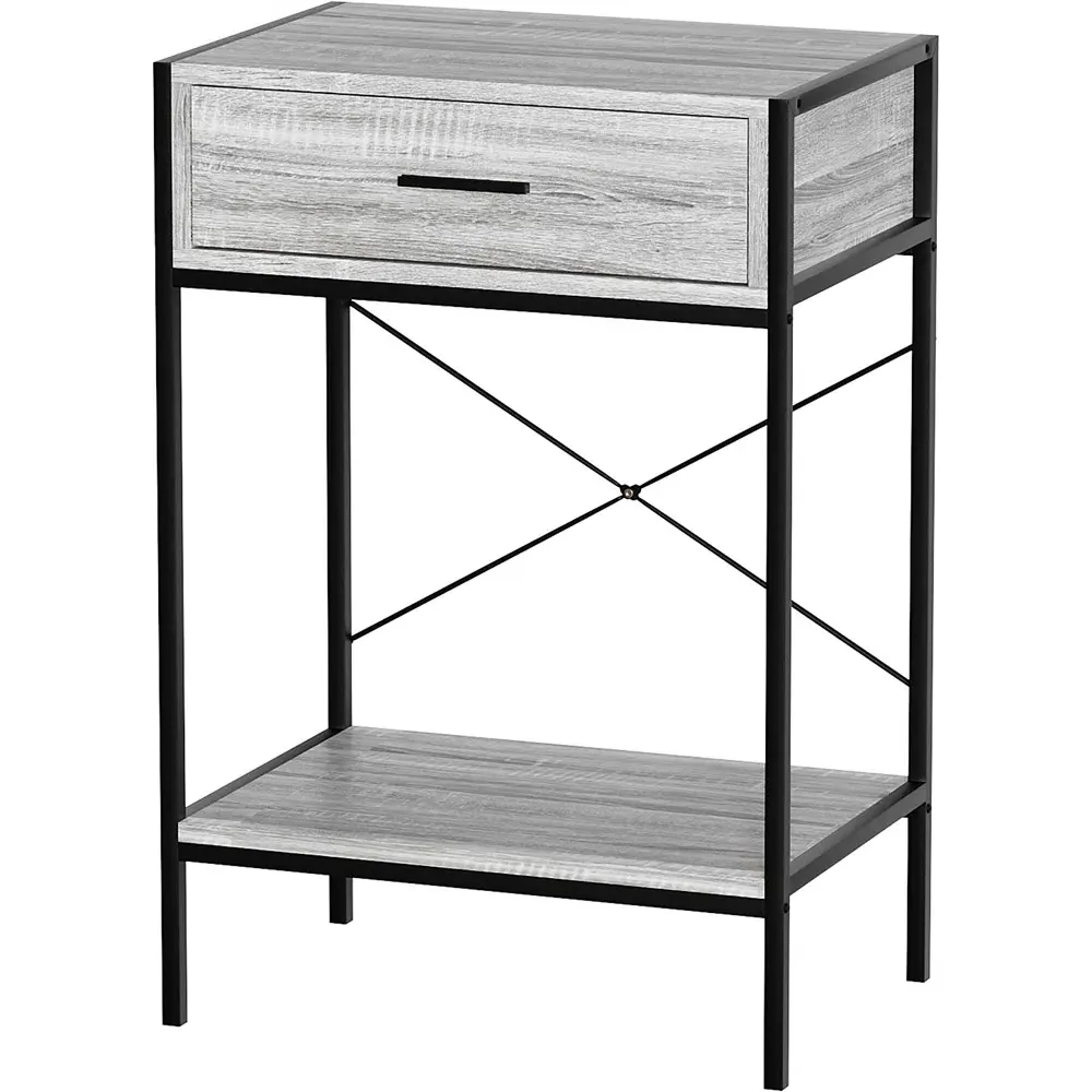 Brooklyn Single Drawer Console Table with Shelf - Grey