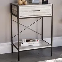 Brooklyn Single Drawer Console Table with Shelf - Grey