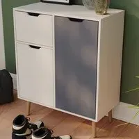 2 Door Single Drawer Sideboard - Grey, White