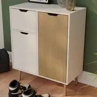 2 Door Single Drawer Sideboard - Oak, White