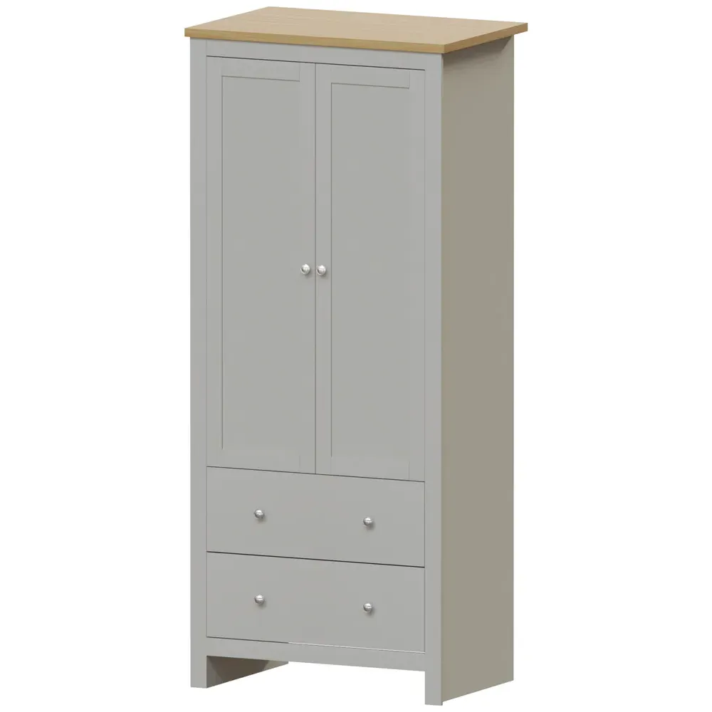 Arlington 2 Door 2 Drawer Wardrobe - Grey
