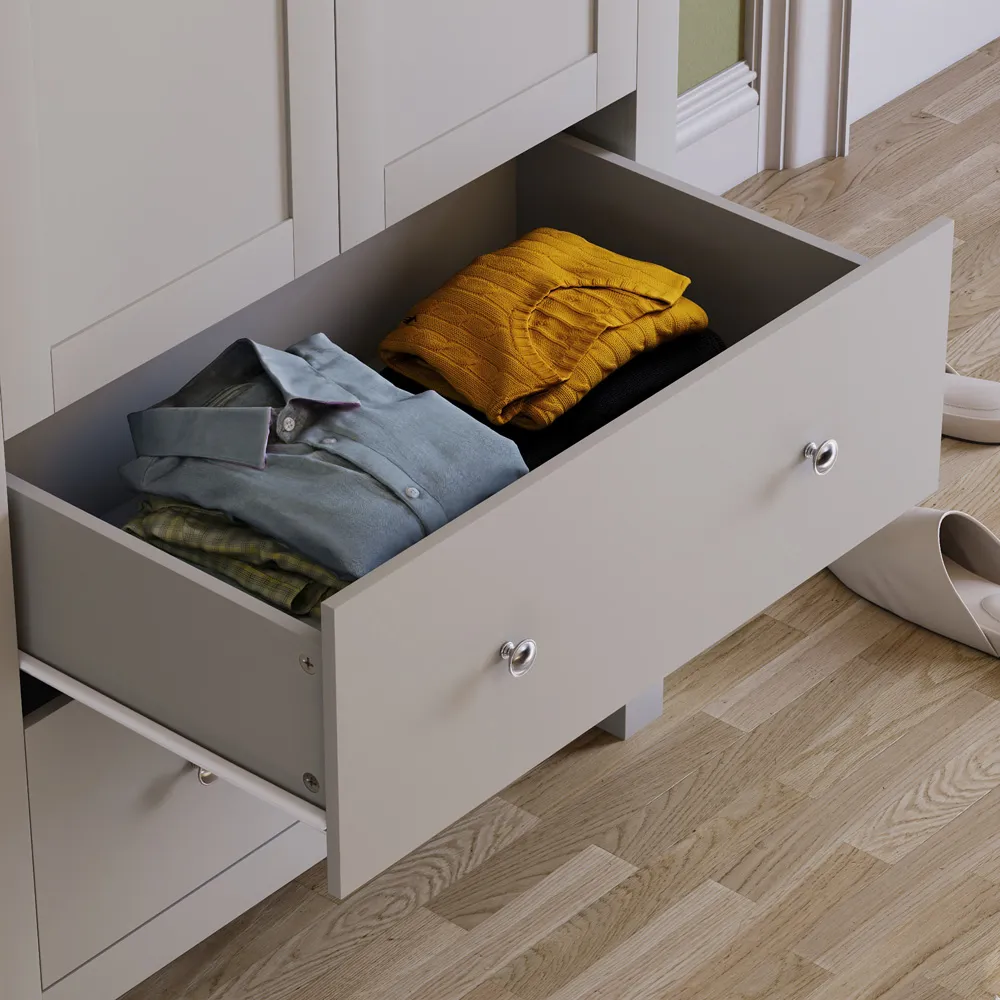 Arlington 2 Door 2 Drawer Wardrobe - Grey