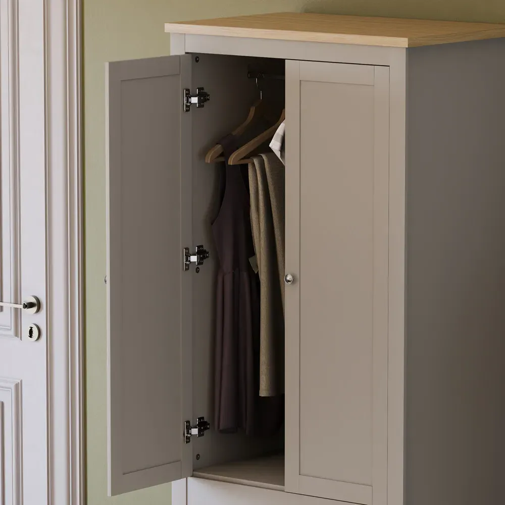 Arlington 2 Door 2 Drawer Wardrobe - Grey