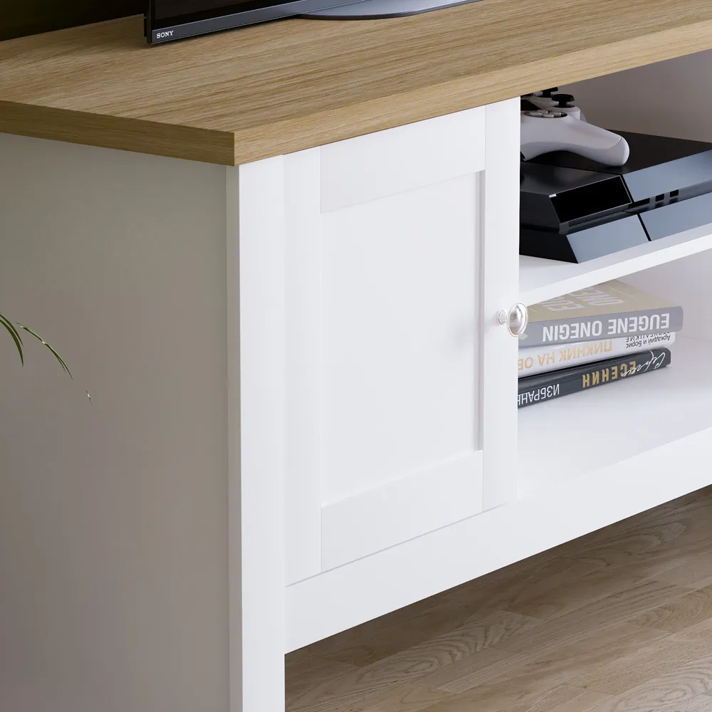 Arlington 2 Door TV Unit with Storage - White