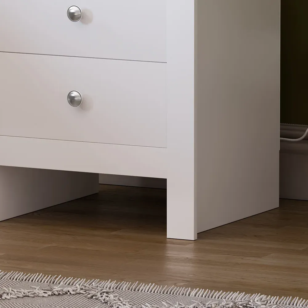 Arlington 2 Drawer Bedside Table - White