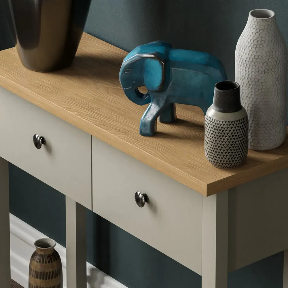 Arlington 2 Drawer Console Table - Grey, Oak
