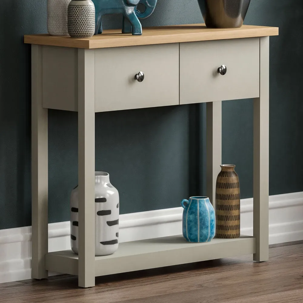 Arlington 2 Drawer Console Table - Grey, Oak