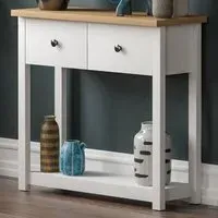 Arlington 2 Drawer Console Table - White, Oak