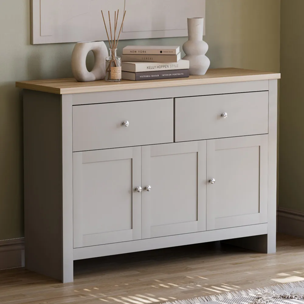 Arlington 3 Door 2 Drawer Sideboard - Grey