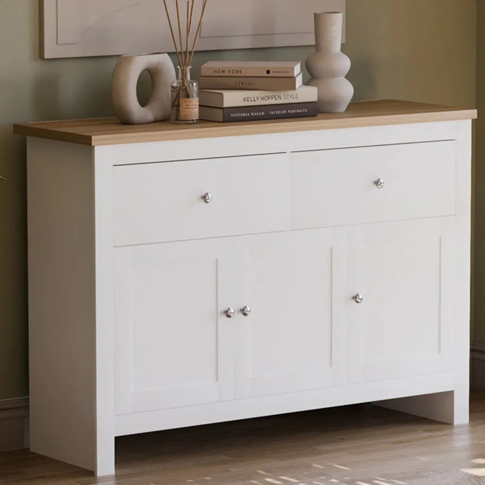 Arlington 3 Door 2 Drawer Sideboard - White