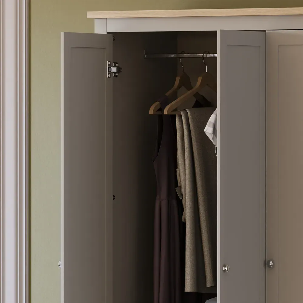 Arlington 3 Door 2 Drawer Wardrobe - Grey