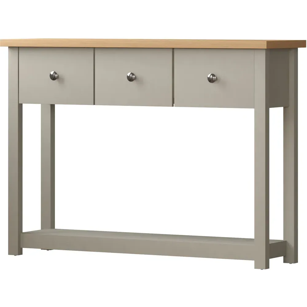Arlington 3 Drawer Console Table - Grey, Oak