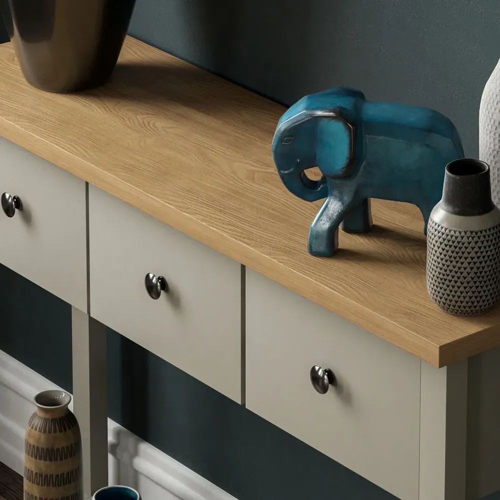 Arlington 3 Drawer Console Table - Grey, Oak