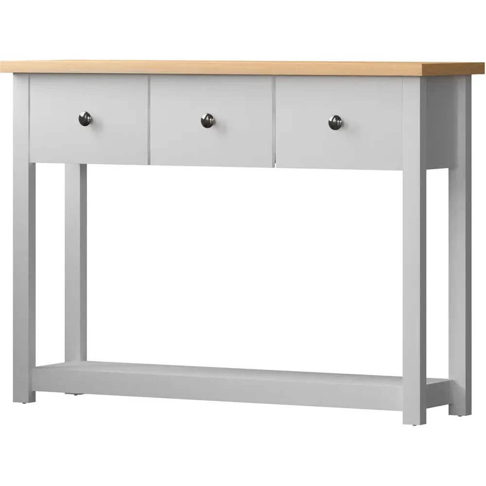 Arlington 3 Drawer Console Table - White, Oak