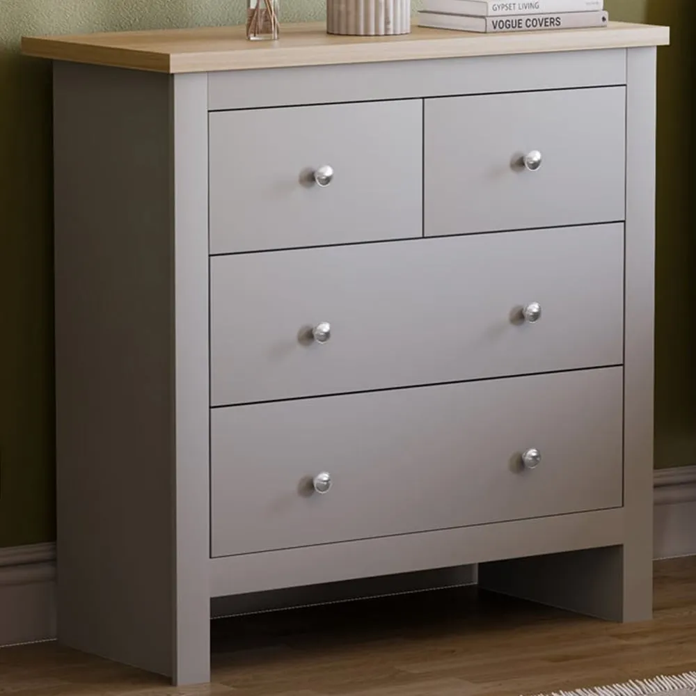 Arlington 4 Drawer Shaker Chest of Drawers - Grey