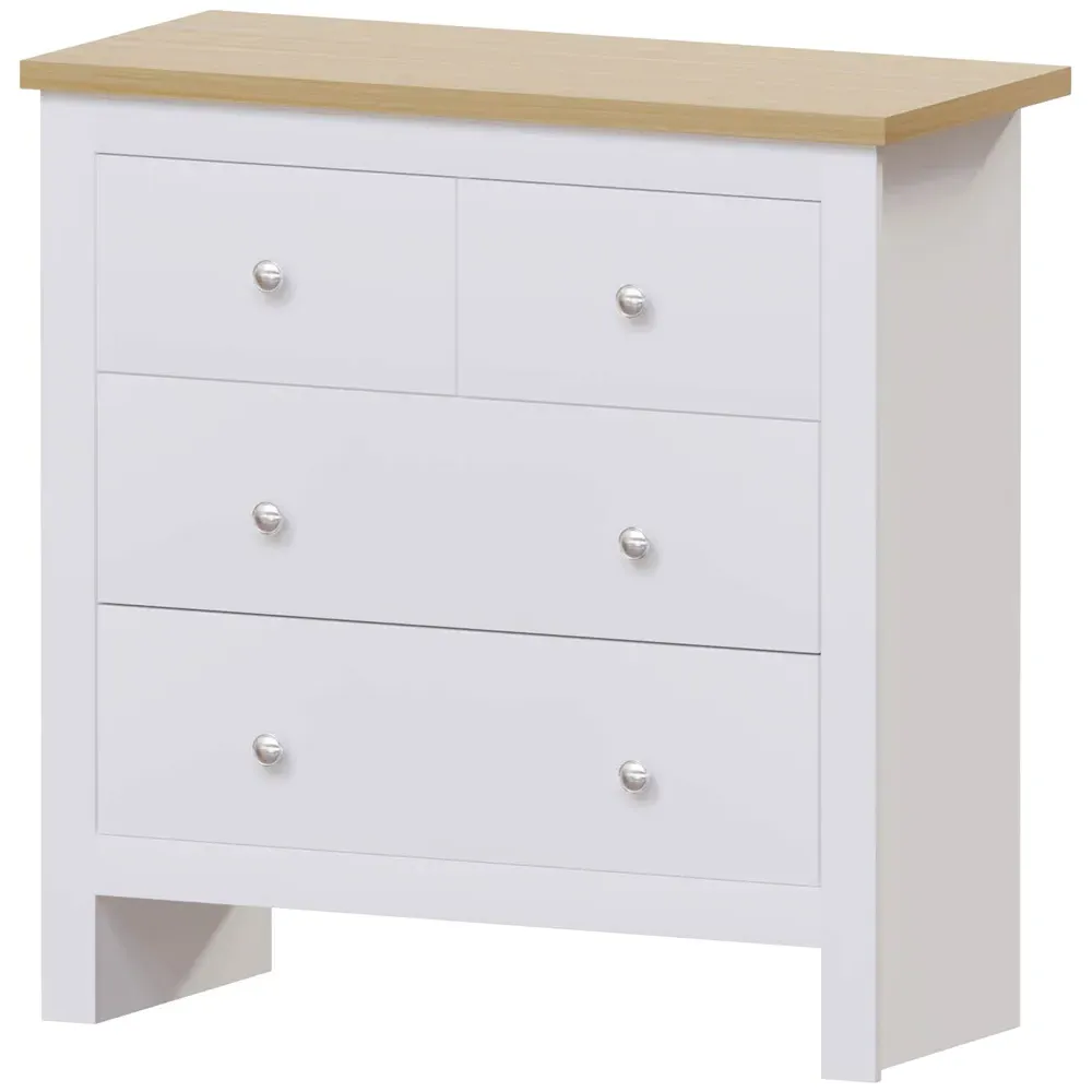 Arlington 4 Drawer Shaker Chest of Drawers - White