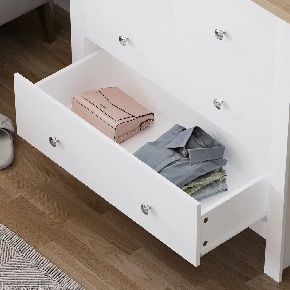 Arlington 4 Drawer Shaker Chest of Drawers - White