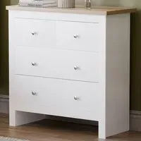 Arlington 4 Drawer Shaker Chest of Drawers - White