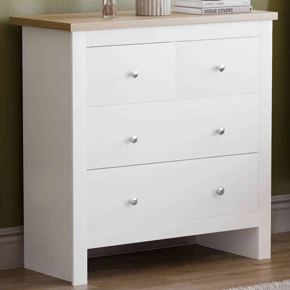 Arlington 4 Drawer Shaker Chest of Drawers - White image