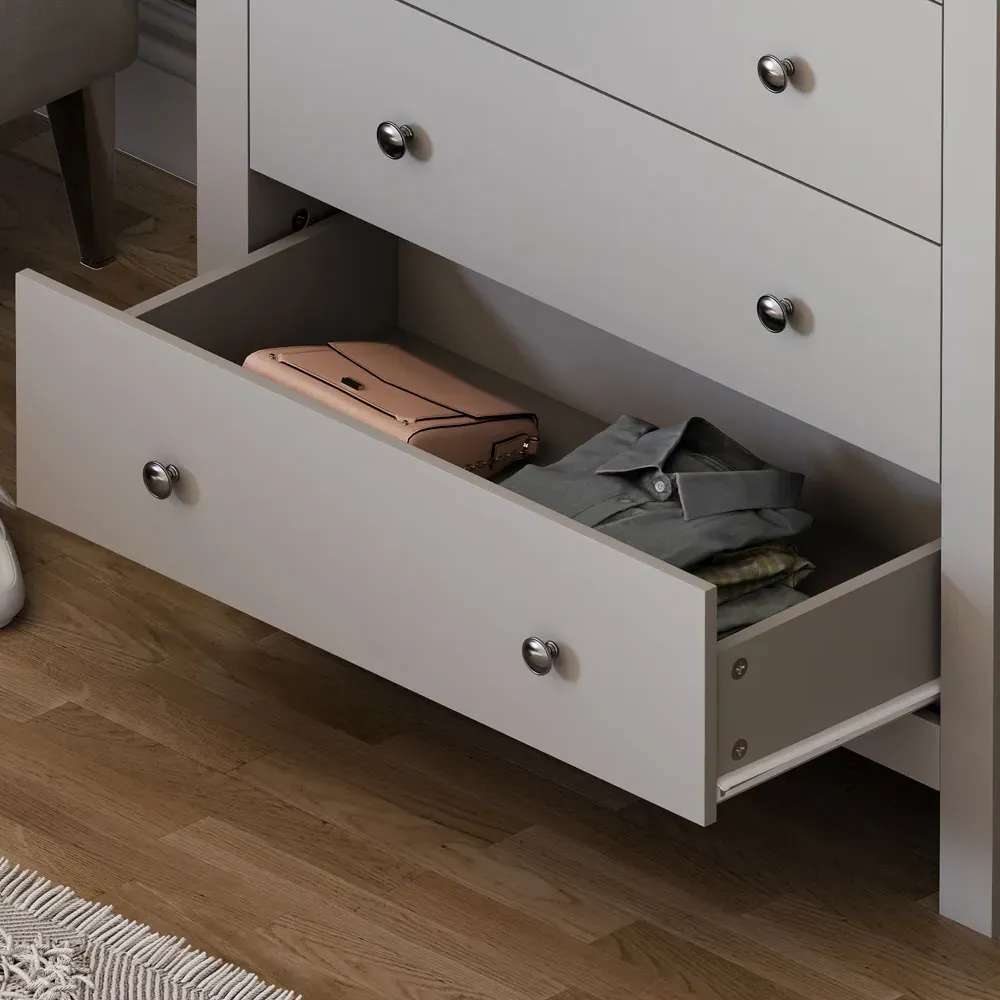 Arlington 5 Drawer Shaker Chest of Drawers - Grey