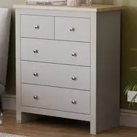 Arlington 5 Drawer Shaker Chest of Drawers - Grey