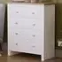 Arlington 5 Drawer Shaker Chest of Drawers - White