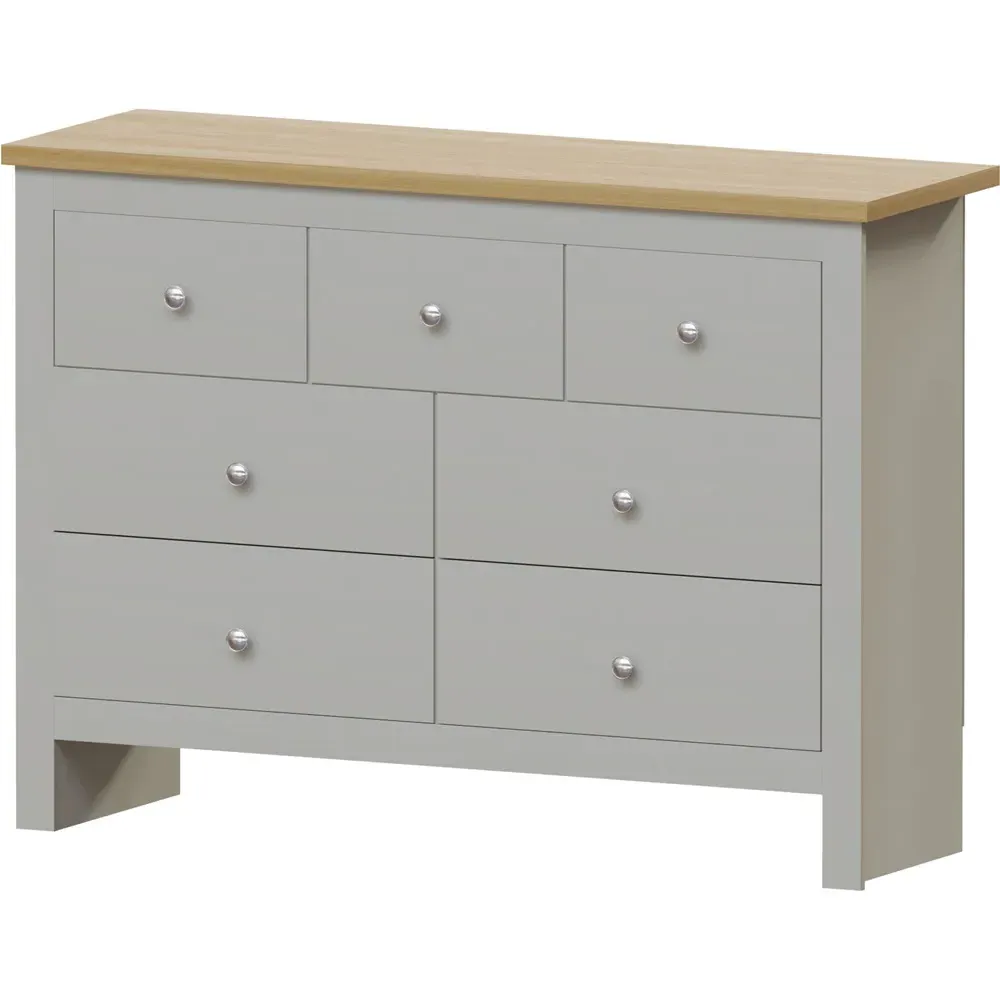 Arlington 7 Drawer Shaker Chest of Drawers - Grey