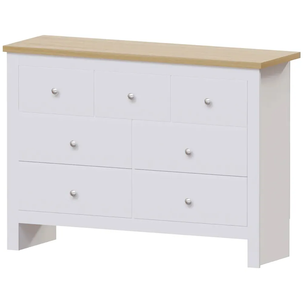 Arlington 7 Drawer Shaker Chest of Drawers - White