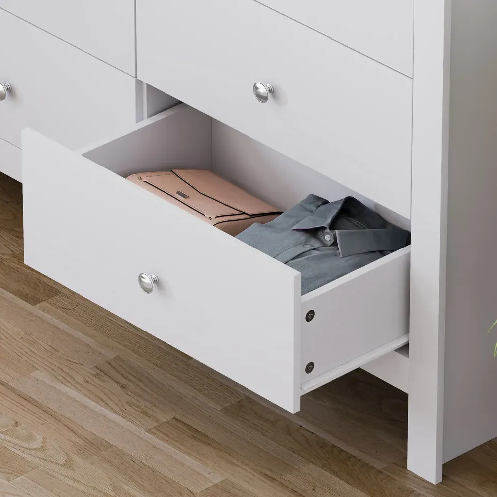 Arlington 7 Drawer Shaker Chest of Drawers - White