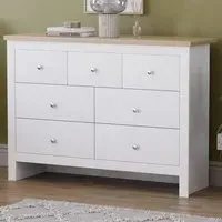 Arlington 7 Drawer Shaker Chest of Drawers - White