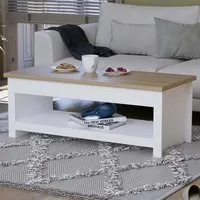 Arlington Coffee Table with Shelf - White