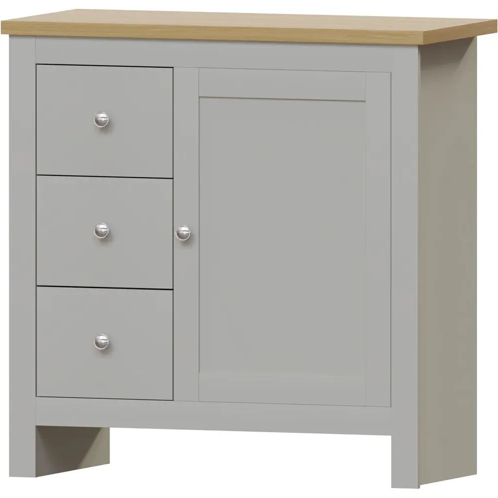 Arlington Single Door 3 Drawer Sideboard - Grey