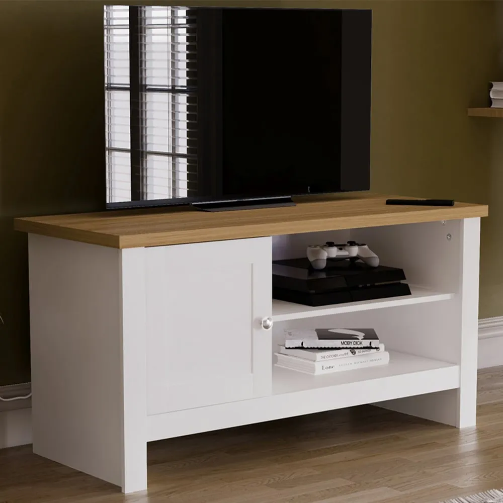 Arlington Single Door TV Unit with Storage - White