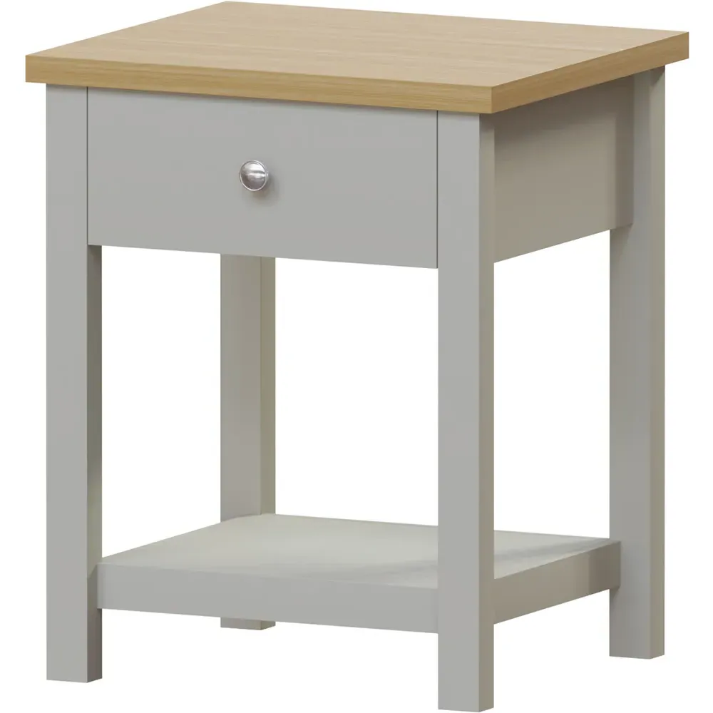 Arlington Single Drawer Bedside Table - Grey