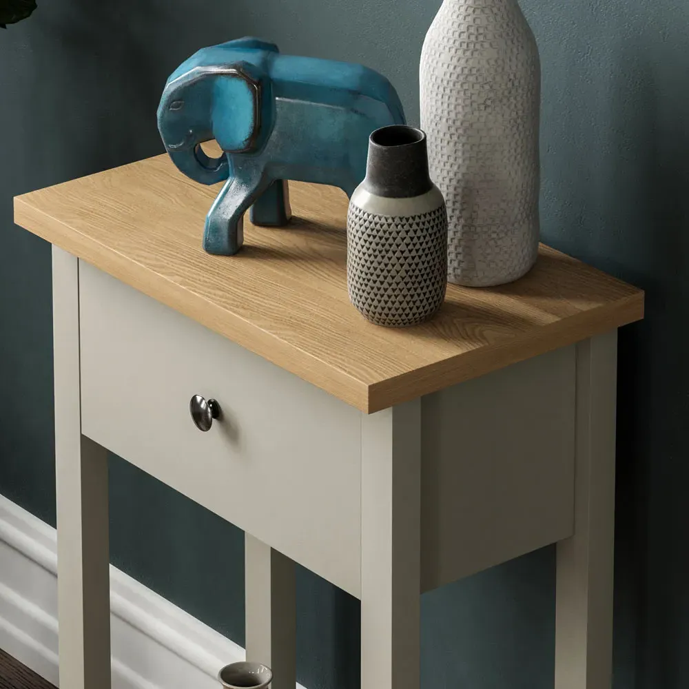 Arlington Single Drawer Console Table - Grey, Oak