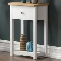 Arlington Single Drawer Console Table - White, Oak